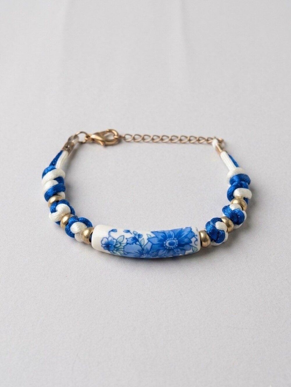 Blue and White Porcelain Floral Bracelet - Women Jewelry